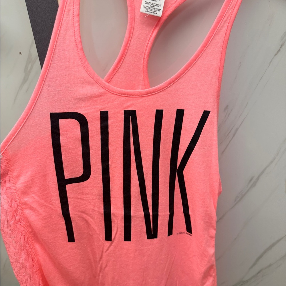 PINK Victoria's Secret Neon Pink Tank Top size Small